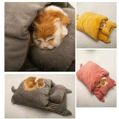 Cosy Winter Cat Bed with Pillow - Premium Pet products - Just €36.95! Shop now at San Rocco Italia