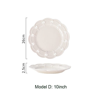 French Style Cream White Openwork and Embossed Ceramic Dinnerware - 8-inch and 10-inch Plates - Premium Plates - Shop now at San Rocco Italia