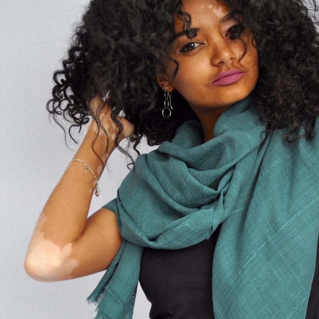 Classic Cotton Wrap Scarf from Ethiopia - Premium Scarves & Bandanas - Shop now at San Rocco Italia