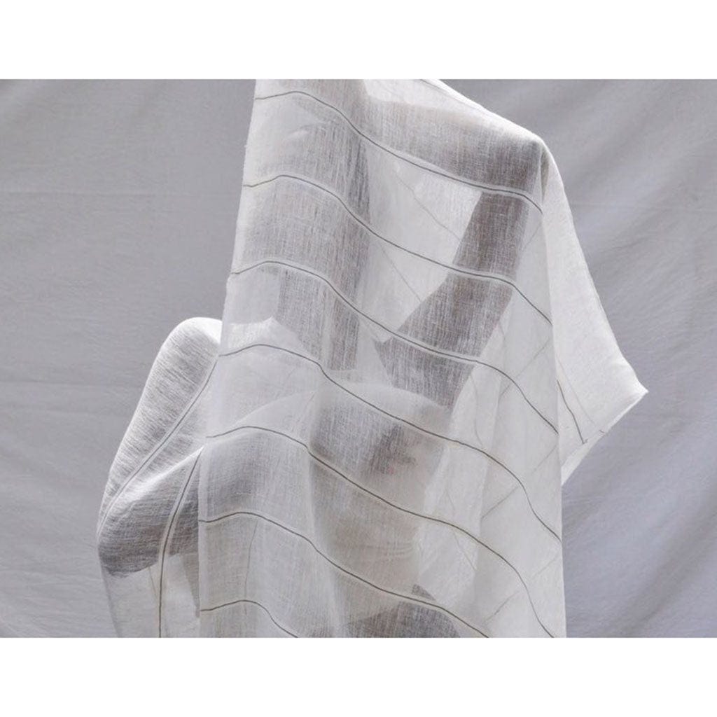 White Gauze Stripe Linen Scarf / Shawl Wrap from Ethiopia - Premium Scarves & Bandanas - Shop now at San Rocco Italia