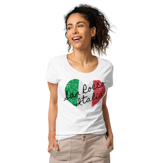 San Rocco Italia I Love Italy Italian Flag White Women’s Organic T-shirt - Premium Shirts & Tops - Just €34.95! Shop now at San Rocco Italia