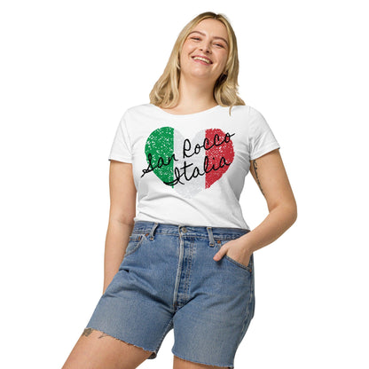 San Rocco Italia I Love Italy Italian Flag White Women’s Organic T-shirt - Premium Shirts & Tops - Just €34.95! Shop now at San Rocco Italia