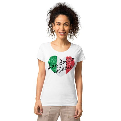 San Rocco Italia I Love Italy Italian Flag White Women’s Organic T-shirt - Premium Shirts & Tops - Just €34.95! Shop now at San Rocco Italia