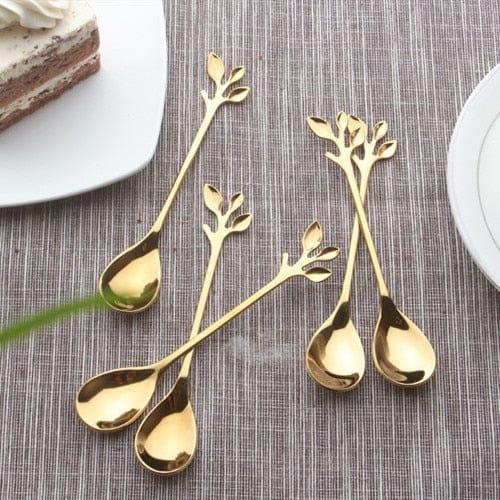 Leaf Spoons - Set of 8 - Silverware - San Rocco Italia
