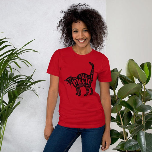 T-Shirt Cat and Words Unisex T-Shirt - Black San Rocco Italia