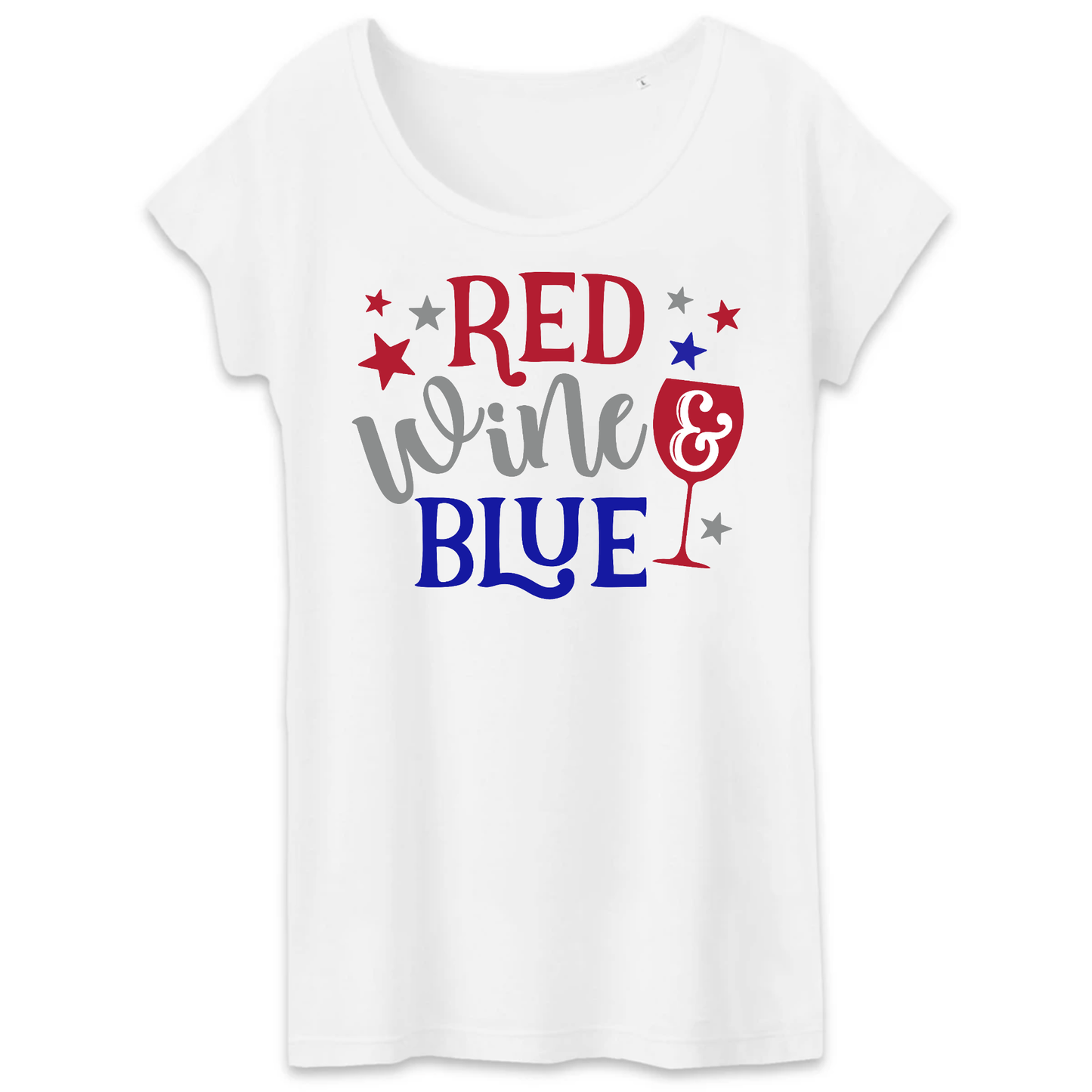 Red, Wine and Blue Women's T-Shirt - 100% Organic Cotton - Premium T-shirt Femme BandC - TW043 - DTG - Shop now at San Rocco Italia