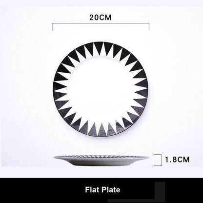 Black and White Porcelain Plates and Bowls | 22 cm (approx. 8 inches) - Tableware -  sanroccoitalia.it