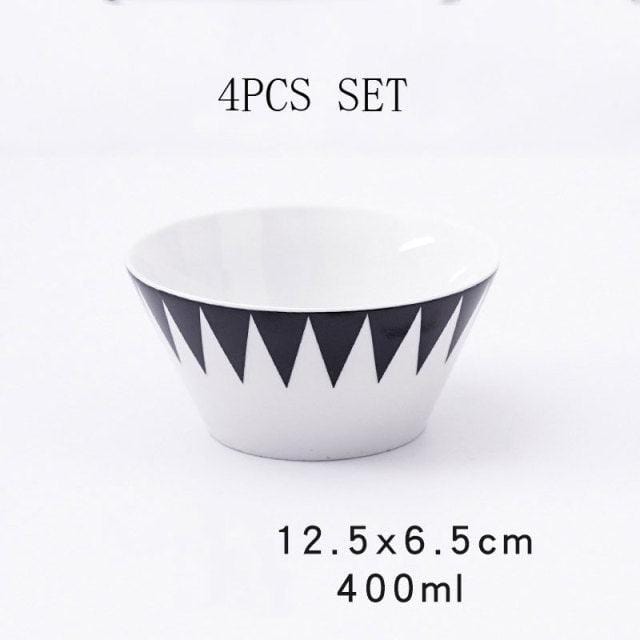 Black and White Porcelain Plates and Bowls | 22 cm (approx. 8 inches) - Tableware -  sanroccoitalia.it