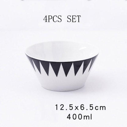Black and White Porcelain Plates and Bowls | 22 cm (approx. 8 inches) - Tableware -  sanroccoitalia.it