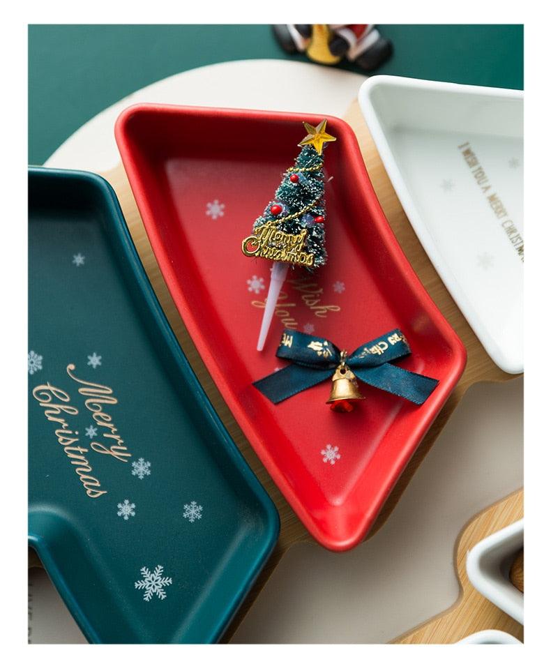 Christmas Tree Aperitivo/Snack Dishes With Bamboo Tray - Premium Tableware - Shop now at San Rocco Italia