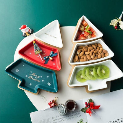 Christmas Tree Aperitivo/Snack Dishes With Bamboo Tray - Premium Tableware - Shop now at San Rocco Italia