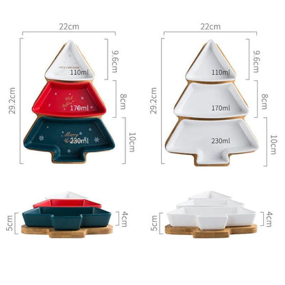 Christmas Tree Aperitivo/Snack Dishes With Bamboo Tray - Premium Tableware - Shop now at San Rocco Italia