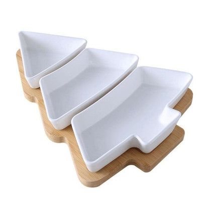 Christmas Tree Aperitivo/Snack Dishes With Bamboo Tray - Premium Tableware - Shop now at San Rocco Italia