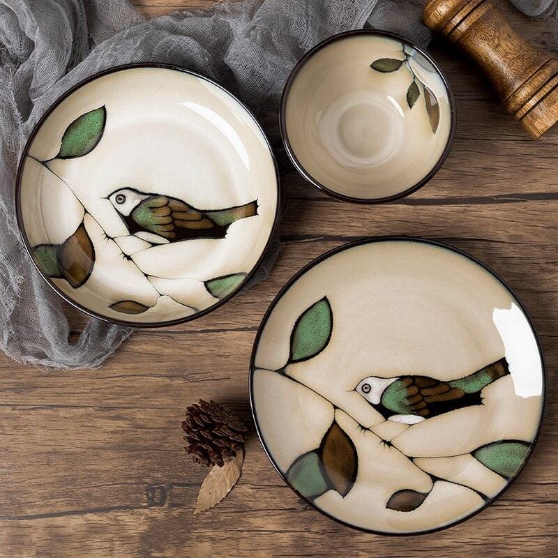 Hand Painted Bird Plates and Bowls - Premium Tableware - Shop now at San Rocco Italia