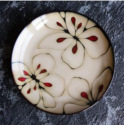 Hand-painted ceramic floral plates - 20.3-22.2 cm (approx. 8-8.74") - Premium Tableware - Shop now at San Rocco Italia