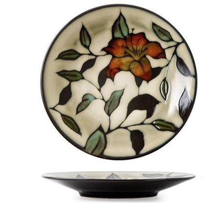 Hand-painted ceramic floral plates - 20.3-22.2 cm (approx. 8-8.74") - Premium Tableware - Shop now at San Rocco Italia