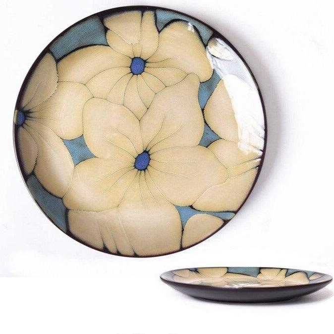 Hand-painted ceramic floral plates - 20.3-22.2 cm (approx. 8-8.74") - Premium Tableware - Shop now at San Rocco Italia