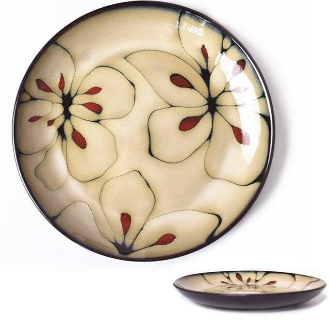 Hand-painted ceramic floral plates - 20.3-22.2 cm (approx. 8-8.74") - Premium Tableware - Shop now at San Rocco Italia