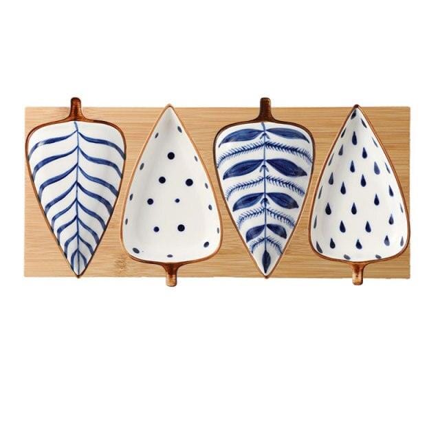 Hand-Painted Leaf Aperitivo Snack Dishes - Premium Tableware - Shop now at San Rocco Italia