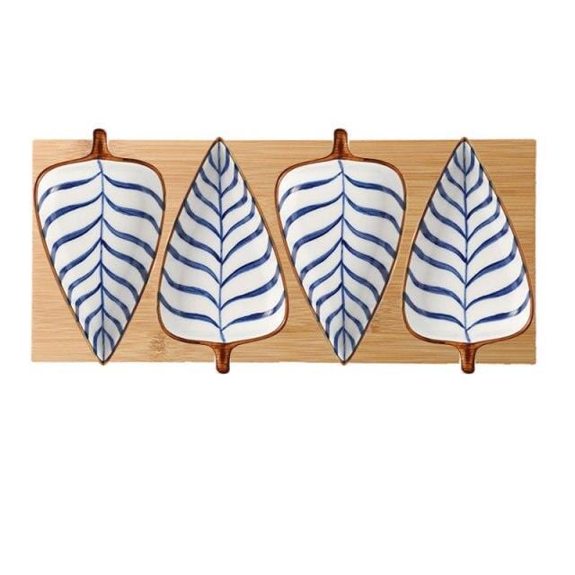 Hand-Painted Leaf Aperitivo Snack Dishes - Premium Tableware - Shop now at San Rocco Italia