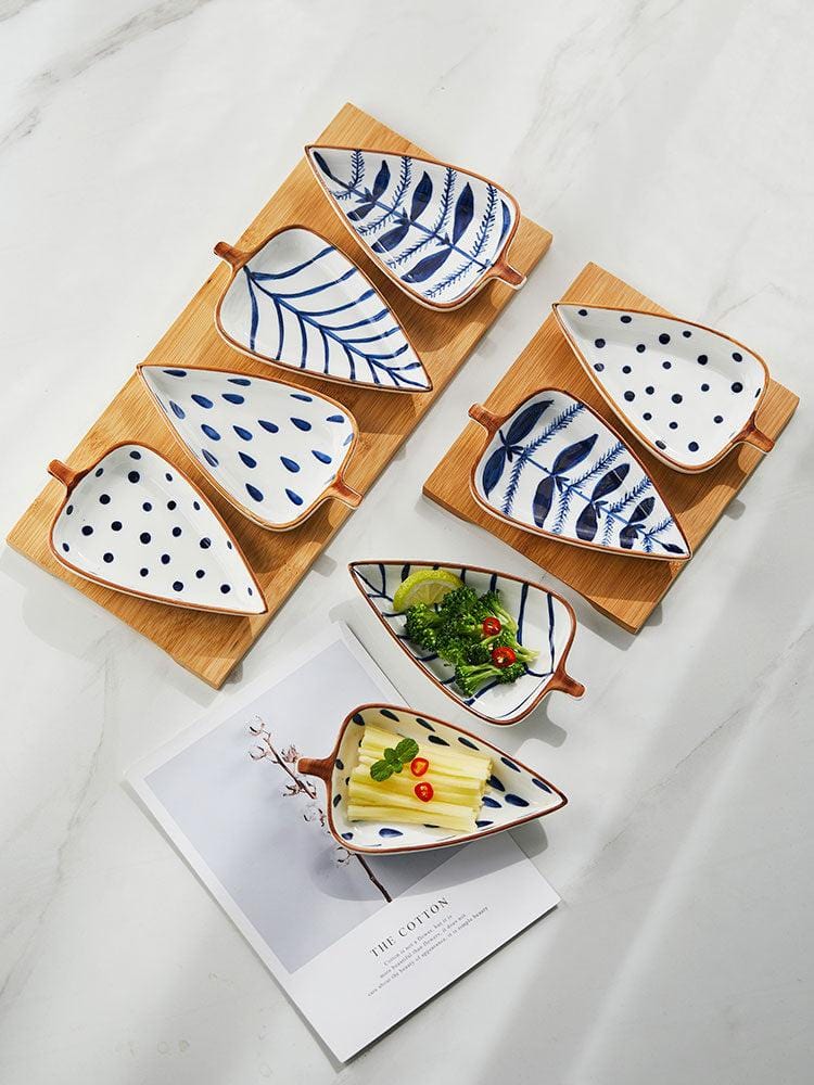 Hand-Painted Leaf Aperitivo Snack Dishes - Premium Tableware - Shop now at San Rocco Italia