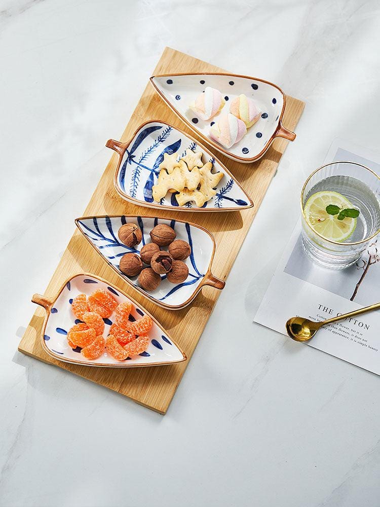 Hand-Painted Leaf Aperitivo Snack Dishes - Premium Tableware - Shop now at San Rocco Italia