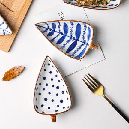 Hand-Painted Leaf Aperitivo Snack Dishes - Premium Tableware - Shop now at San Rocco Italia