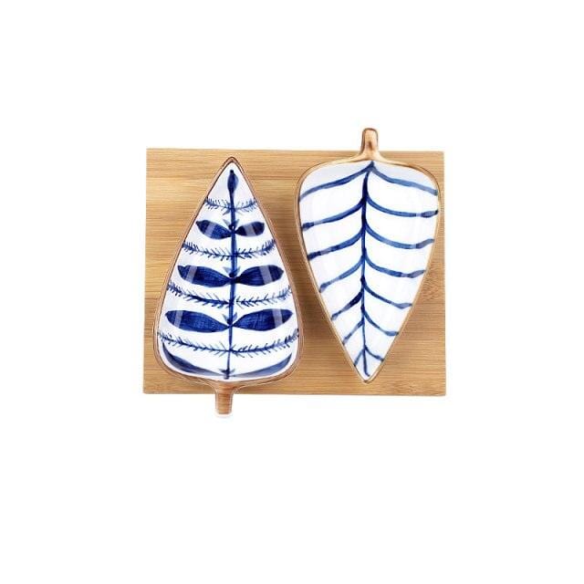 Hand-Painted Leaf Aperitivo Snack Dishes - Premium Tableware - Shop now at San Rocco Italia