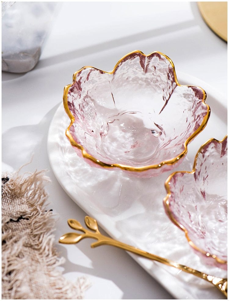 Small Glass Cherry Blossom Saucer - Premium Tableware - Shop now at San Rocco Italia