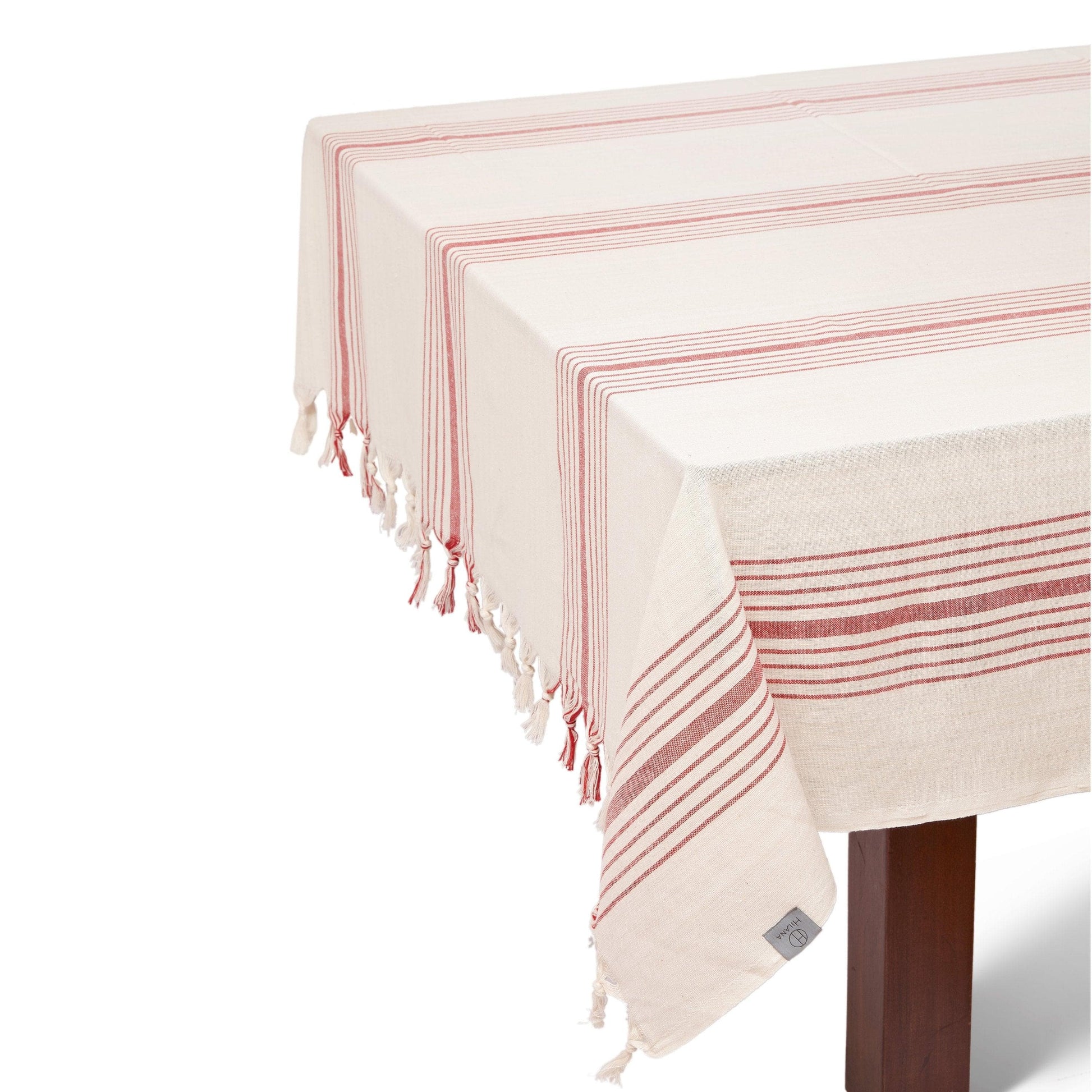 Kayseri Linen Tablecloth Set - Red - Premium Textiles & Pillows - Shop now at San Rocco Italia