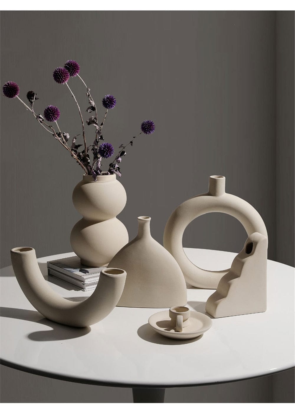 Minimalist Ceramic Vases and Candle Holders - Premium Vase - Shop now at San Rocco Italia