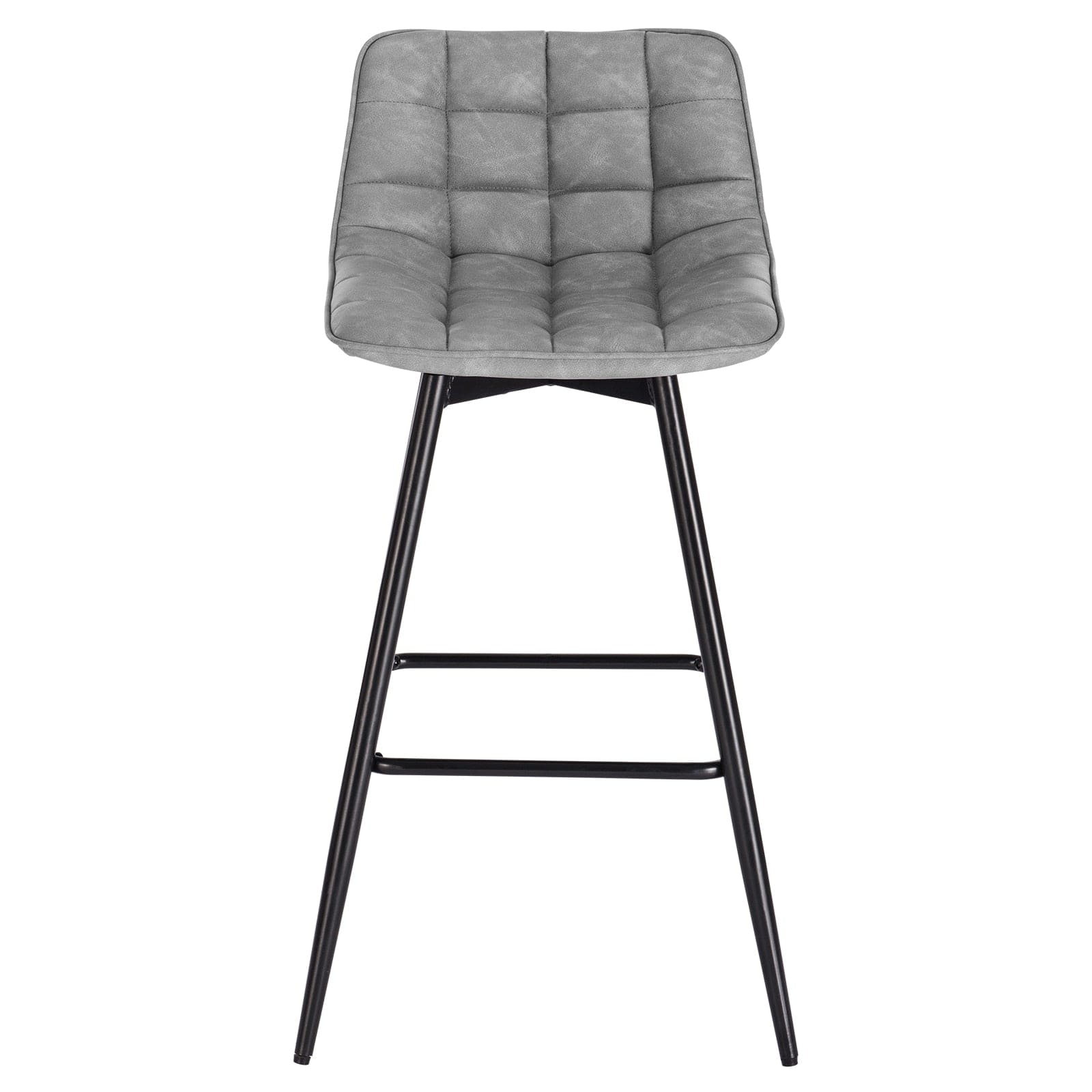 Vegan Leather and Velvet Bar Stools | Set of 2 - Metal Legs -  - San Rocco Italia