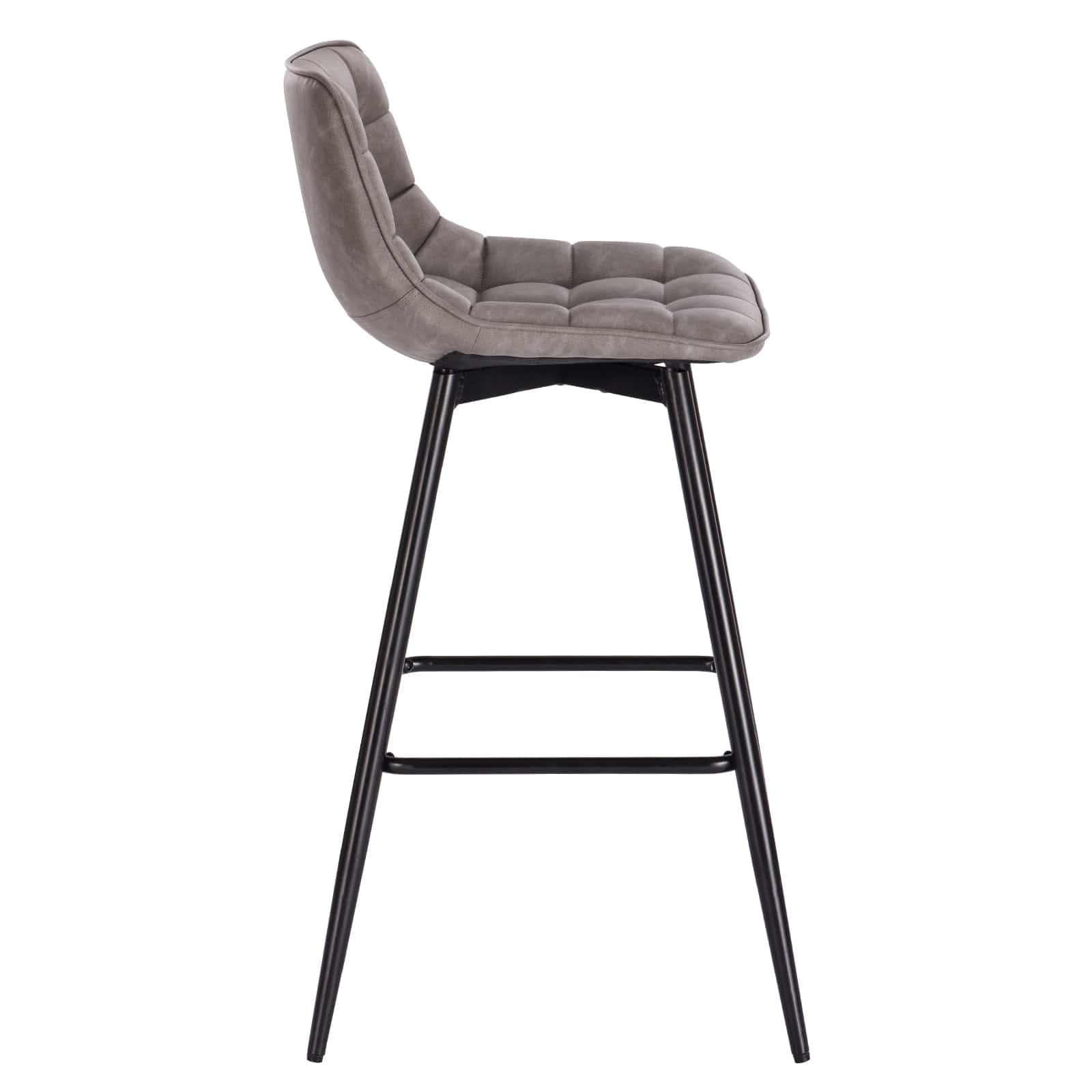 Vegan Leather and Velvet Bar Stools | Set of 2 - Metal Legs -  - San Rocco Italia