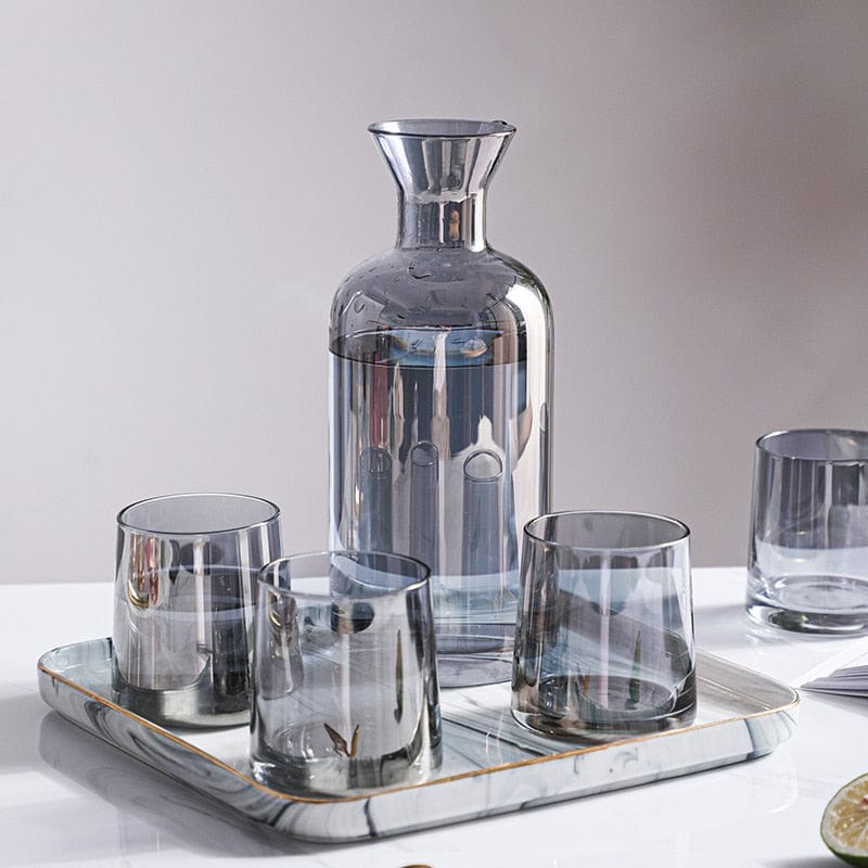 Water Carafe with Lid and Glass Set - Premium  - Shop now at San Rocco Italia