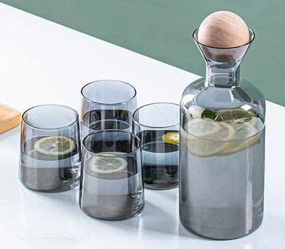 Water Carafe with Lid and Glass Set - Premium  - Shop now at San Rocco Italia