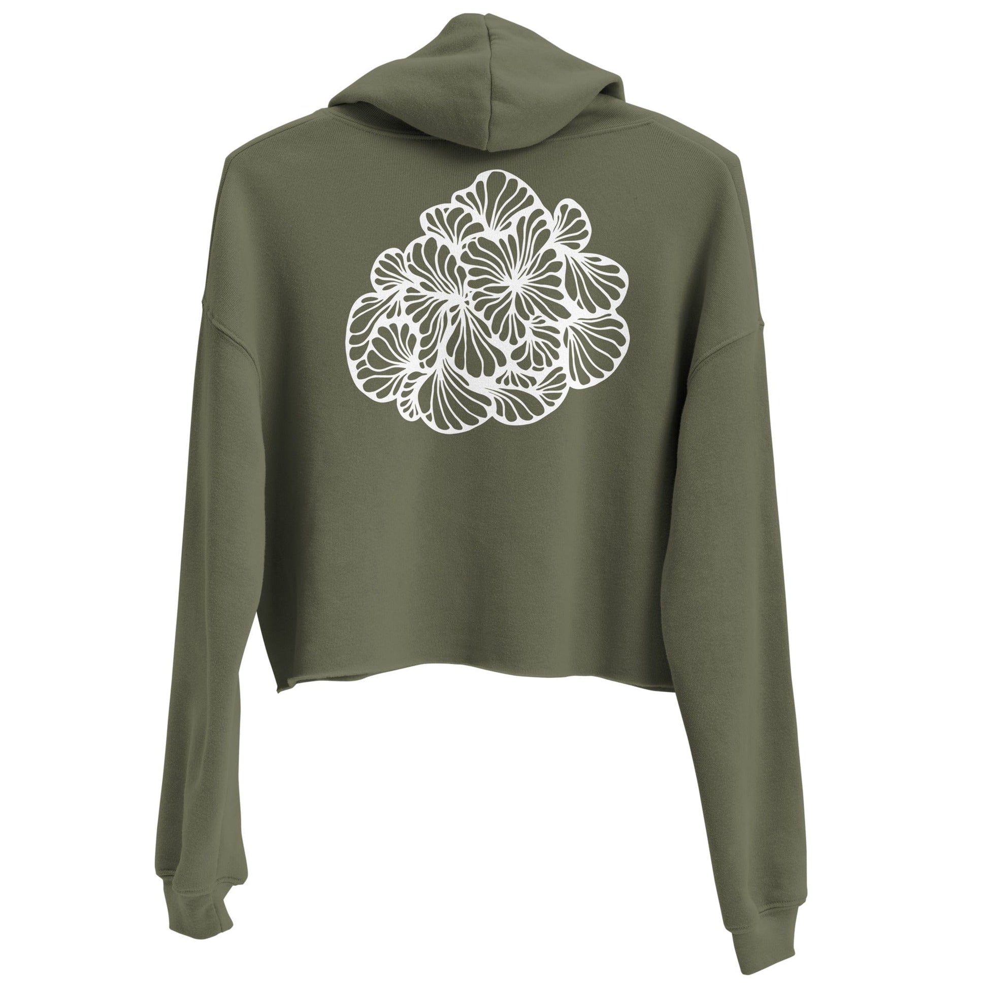 Ethereal Blossom Crop Hoodie with Embroidered Logo - Women's Cropped Hoodie | Bella + Canvas 7502 - San Rocco Italia
